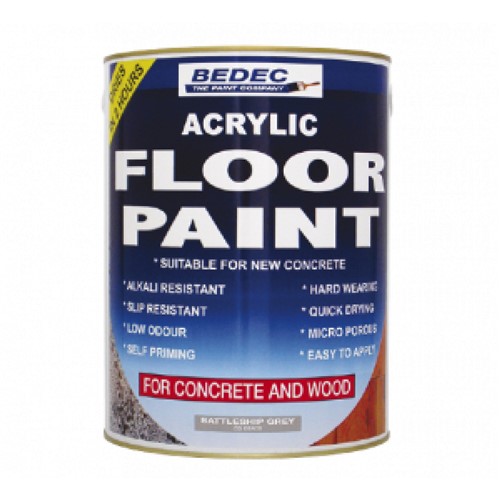 Bedec Acrylic Floor Paint Battleship Grey 5L