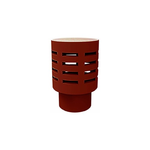 Gas Flue Terminal Top - Spigot 185mm Red ( SLOTTED VENT )