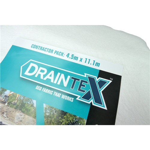 Draintex Geotextile - White Non-Woven Fabric - 4.5m x 11m