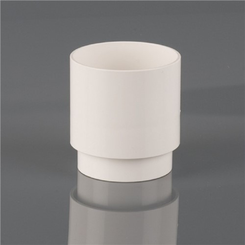 Round Down Pipe Connector 68mm - White