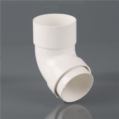 Round Downpipe 112.5° 68mm Offset Bend - White