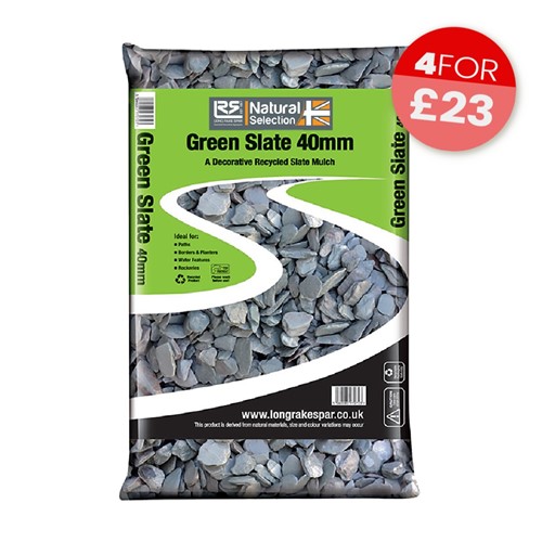 40mm Green Slate Chippings - Small Bag