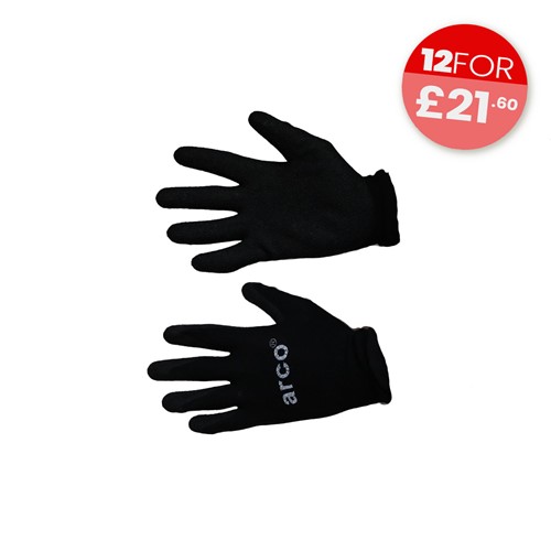 Arco Gripz Black Lycra Gloves - Size 9/L