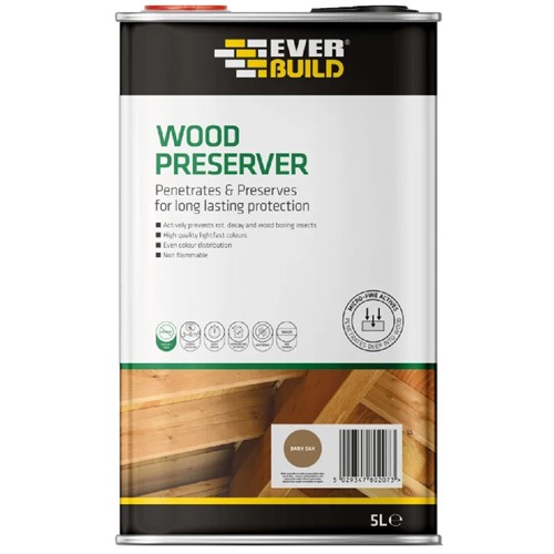 Everbuild Wood Preserver - Slate Grey 5L