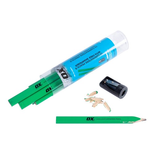 OX Trade Hard Green Carpenters Pencils - Pack of 10