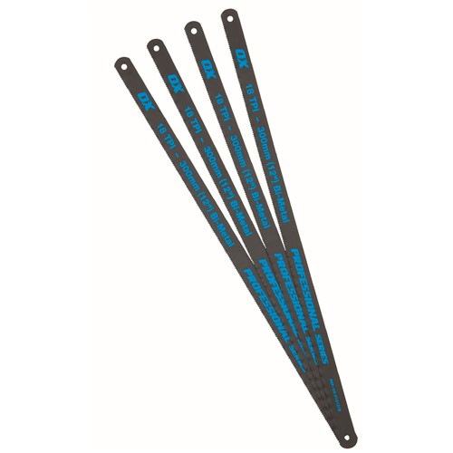 OX-P131318 OX Pro 12" Hacksaw Blades 18tpi Pk 4