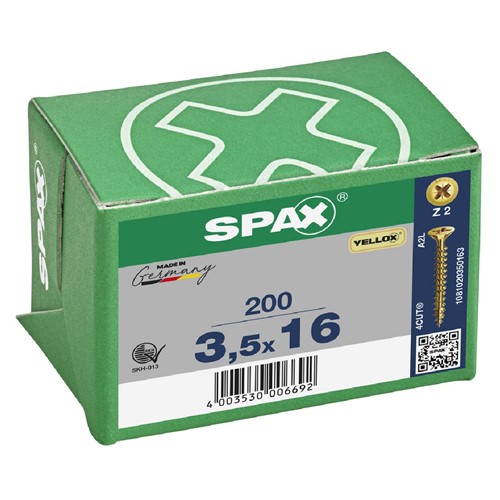 Spax Pozi CSK Woodscrews 3.5 x 16mm