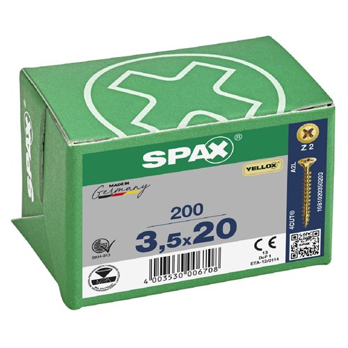 Spax Pozi CSK Woodscrews 3.5 x 20mm