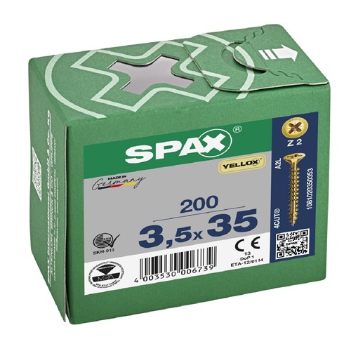 Spax Pozi CSK Woodscrews 3.5 x 35mm