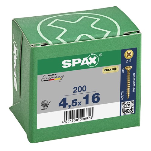 Spax Pozi CSK Woodscrews 4.5 x 16mm