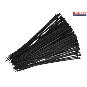 Faithfull Cable Ties (100) Black 300mm