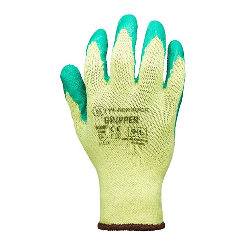 Blackrock Latex Gripper Gloves Green & Yellow - Size 9/L