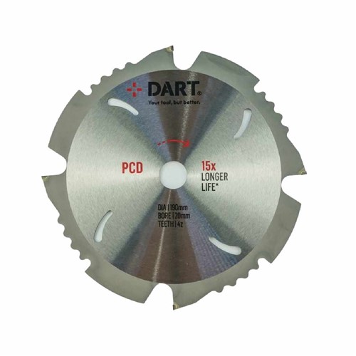 Dart PCD Fiber Cement Saw Blade - 165Dmm x 20B x 4Z