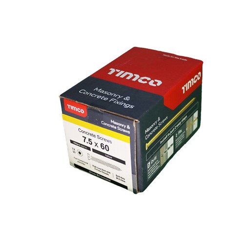 Timco Multi-Fix Concrete Screw ZYP 7.5 x 60mm (Box of 100)