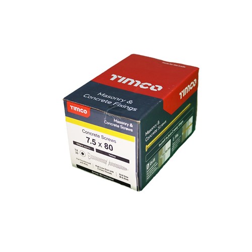 Timco Multi-Fix Concrete Screw ZYP 7.5 x 80mm (Box of 100)