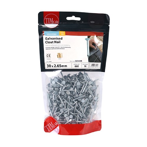 Galvanised Clout Nails 30 x 2.65mm