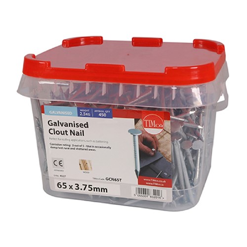 Galvanised Clout Nails 65 x 3.75mm