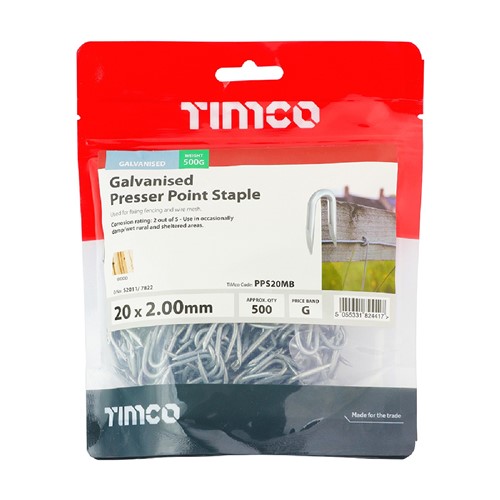 Staples Galvanised 20 x 2.00mm