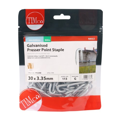 Staples Galvanised 30 x 3.35mm