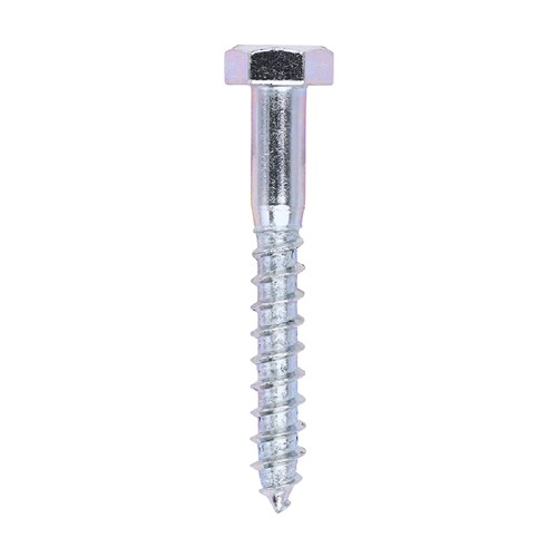 10.0 x 75mm Hex Coach Screw BZP