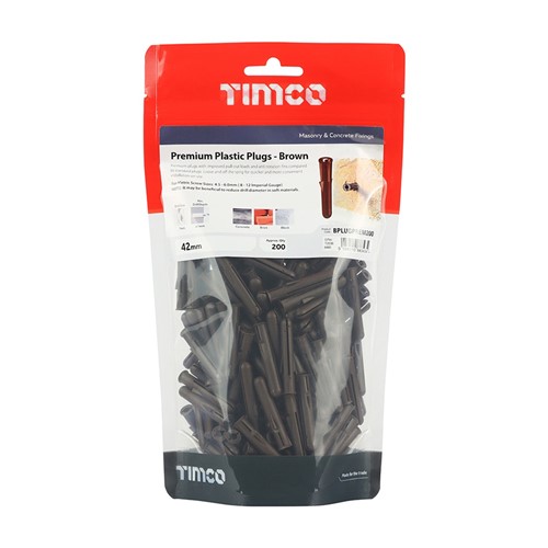 Timco Brown Plastic Plugs 42mm